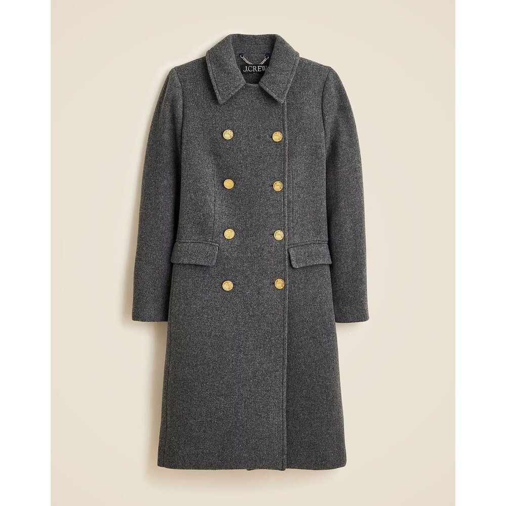 J.Crew Warwick topcoat in Italian stadium-cloth wool blend Womens Sz 4 Gray $428